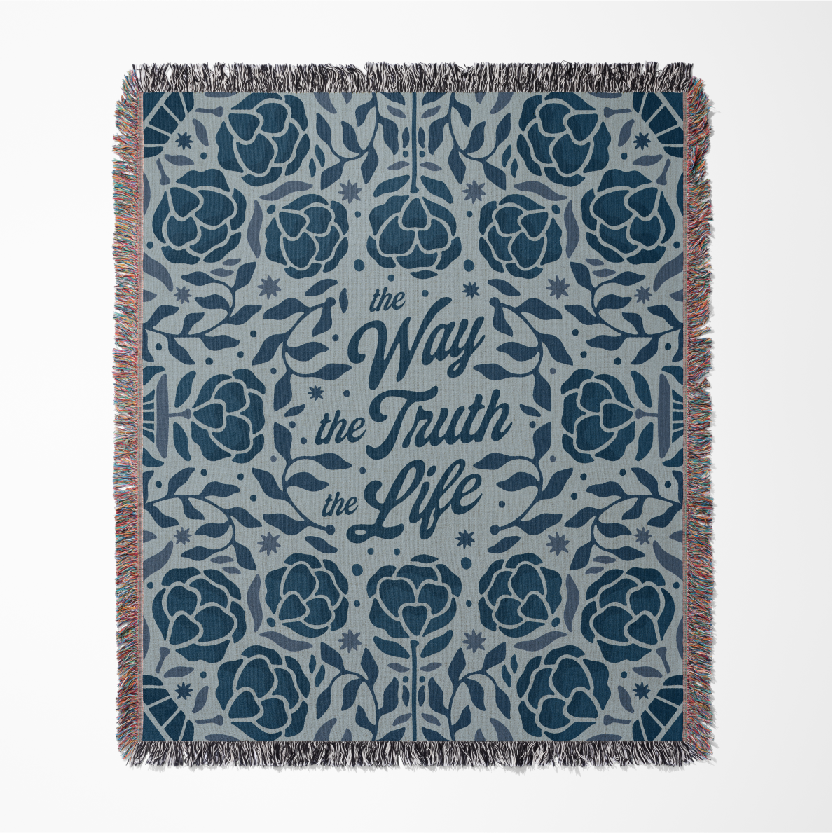 The Way, The Truth, The Life Woven Blanket - Blue