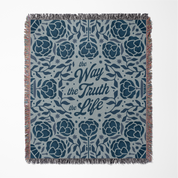 The Way, The Truth, The Life Woven Blanket - Blue