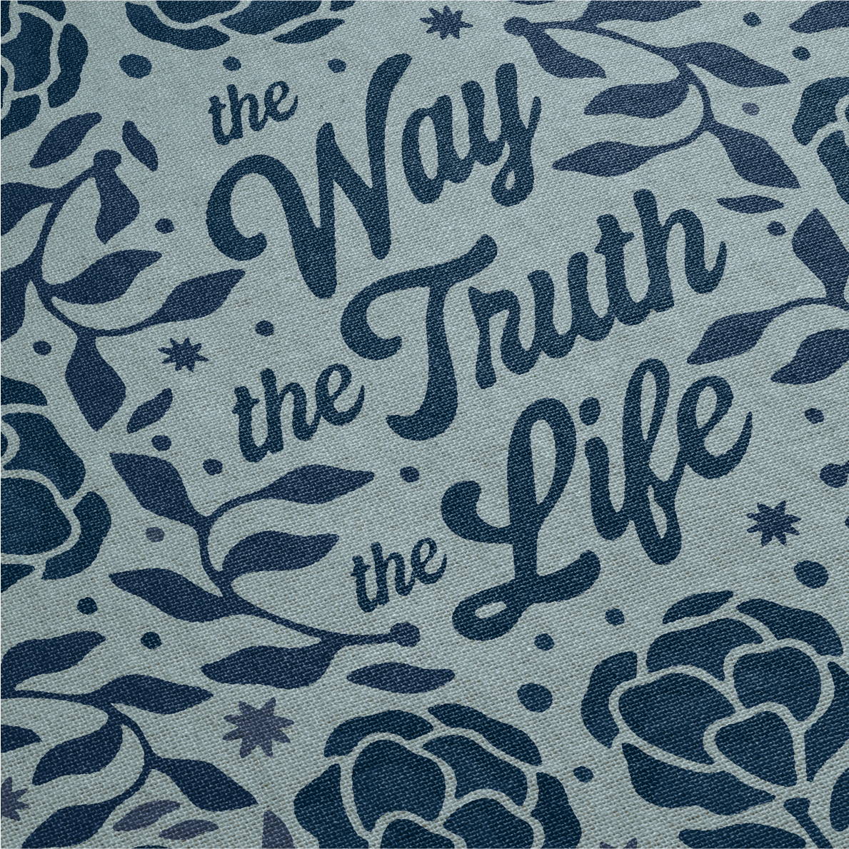 The Way, The Truth, The Life Woven Blanket - Blue