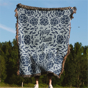 The Way, The Truth, The Life Woven Blanket - Blue