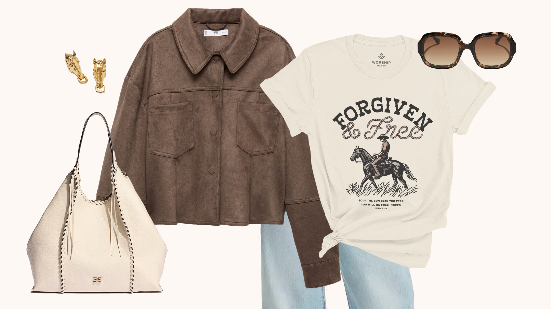 Forgiven and Free Christian Tee Outfit Inspo