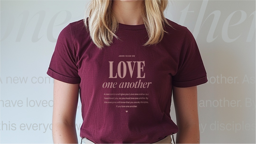 Love One Another Model Wearing Shirt