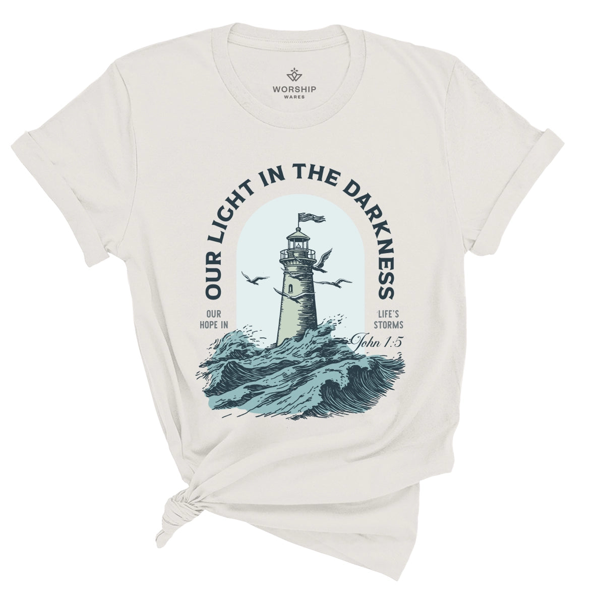 Our Light in the Darkness Christian Tee Vintage White