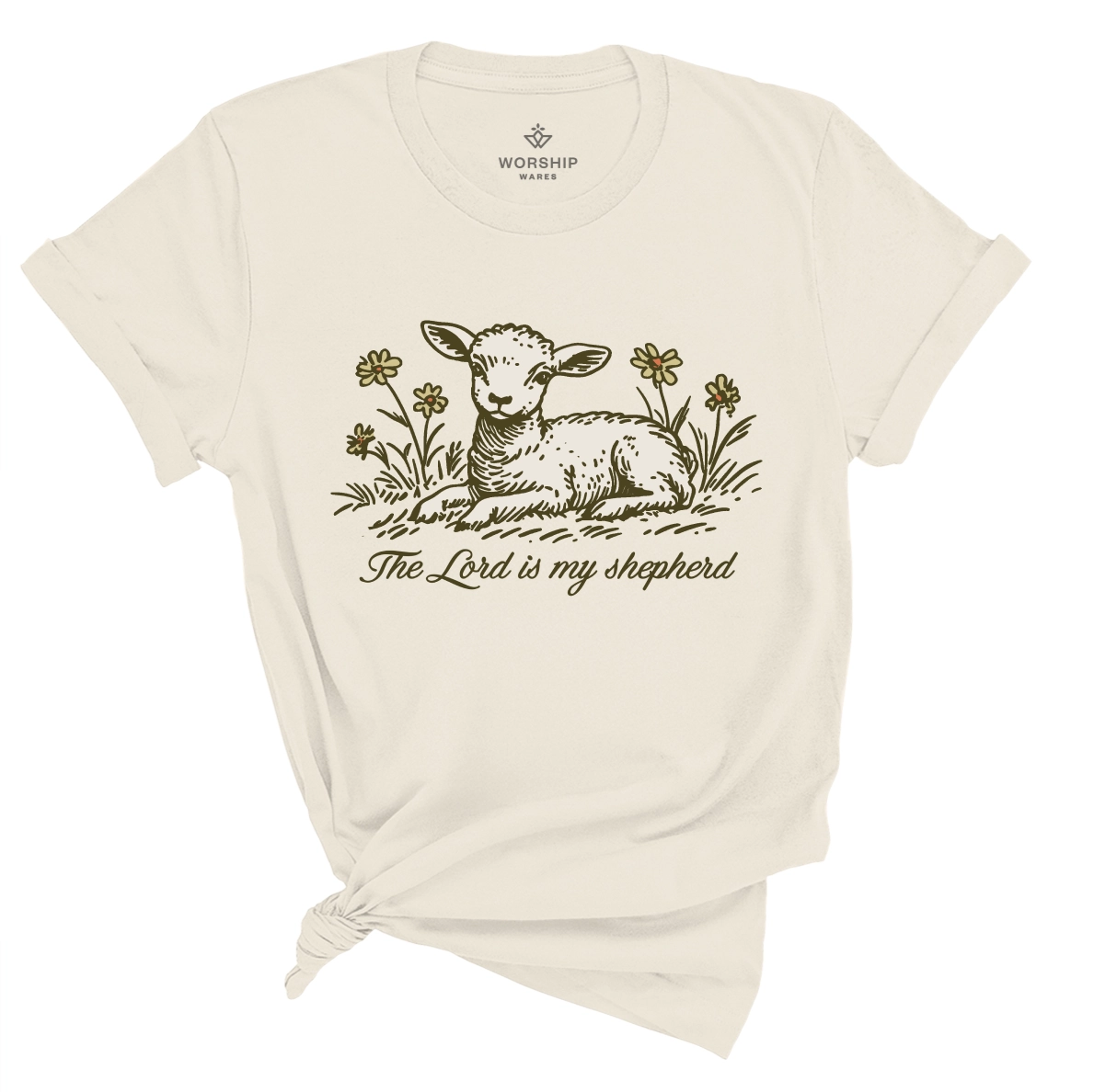 The Lord is my Shepherd Christian Tee Natural