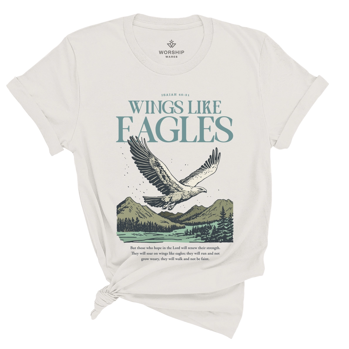 Wings Like Eagles Christian Tee Vintage White