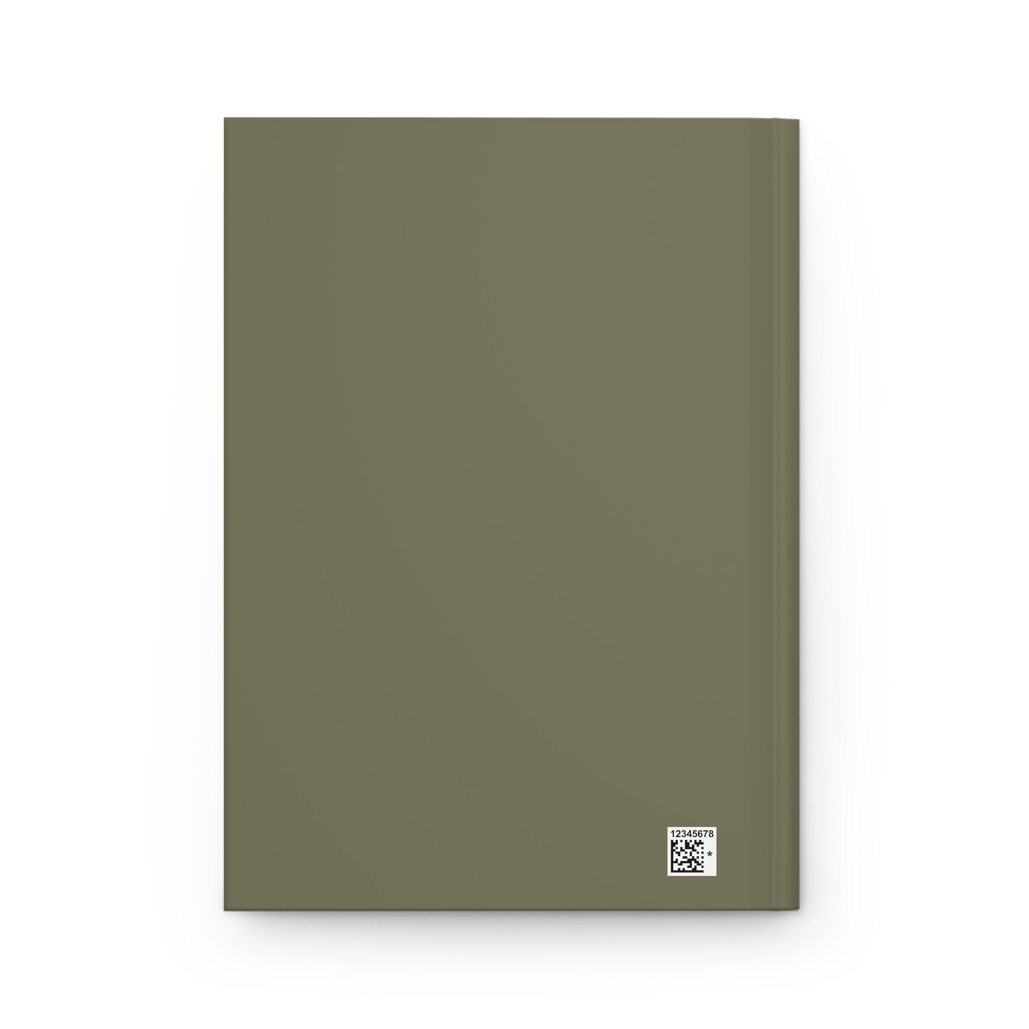 Plain green notebook with a QR code on a white background