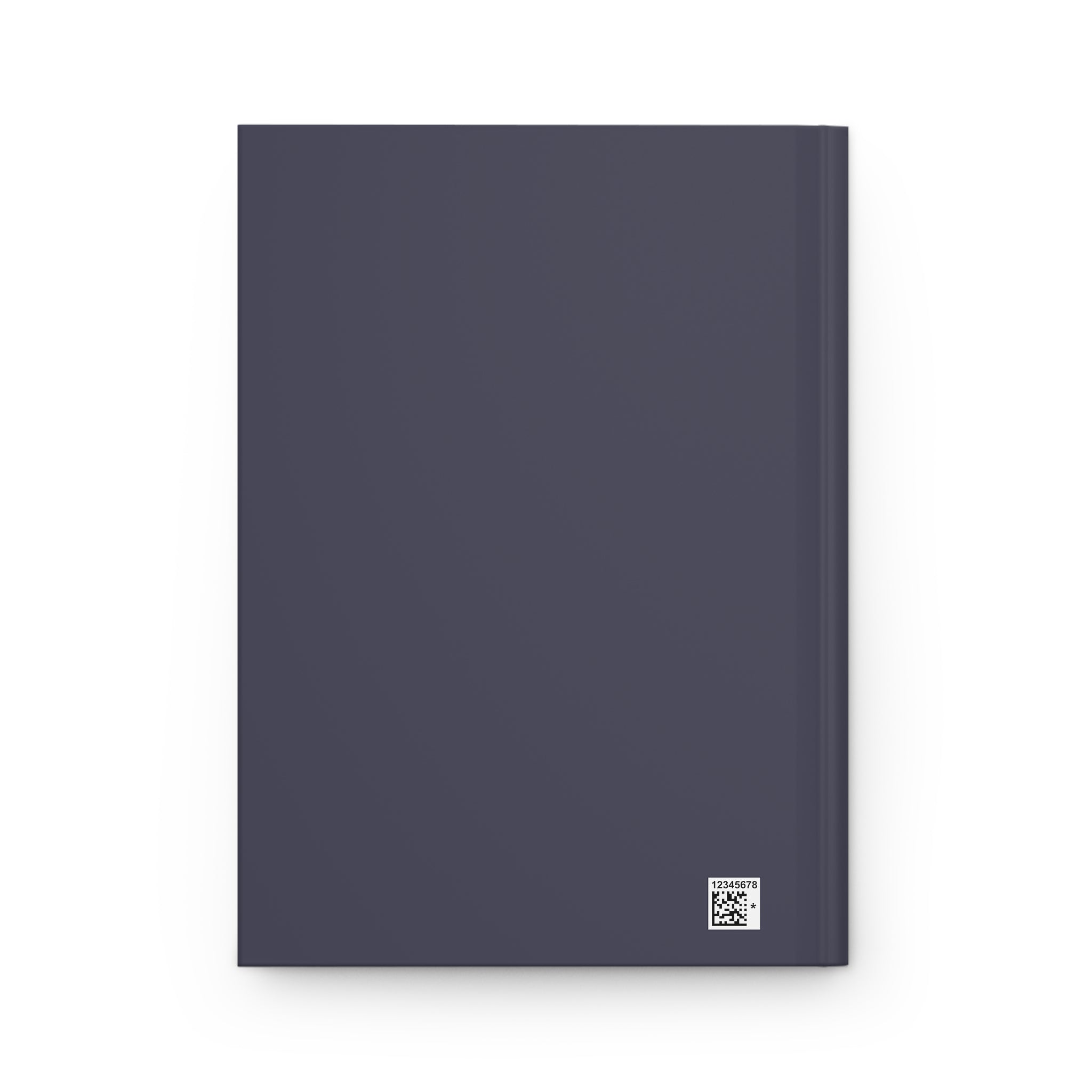 Dark blue notebook with a QR code on a white background