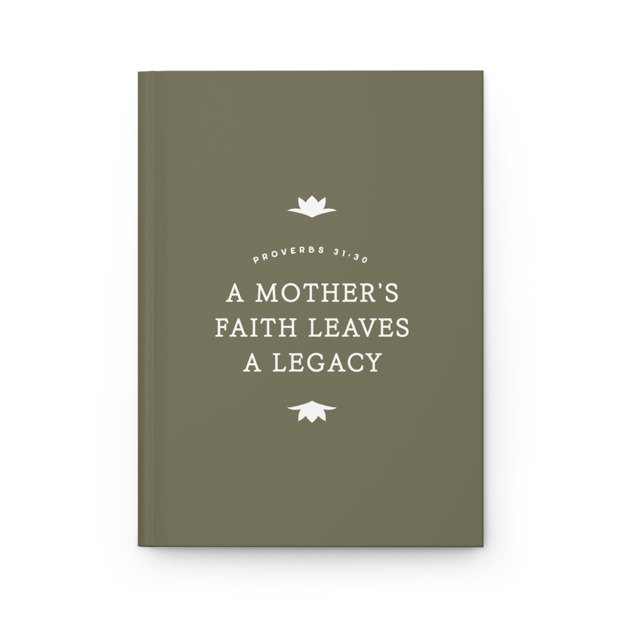 Green book with white text and decorative elements on a white background