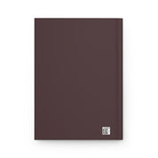 Brown notebook with a QR code on a white background