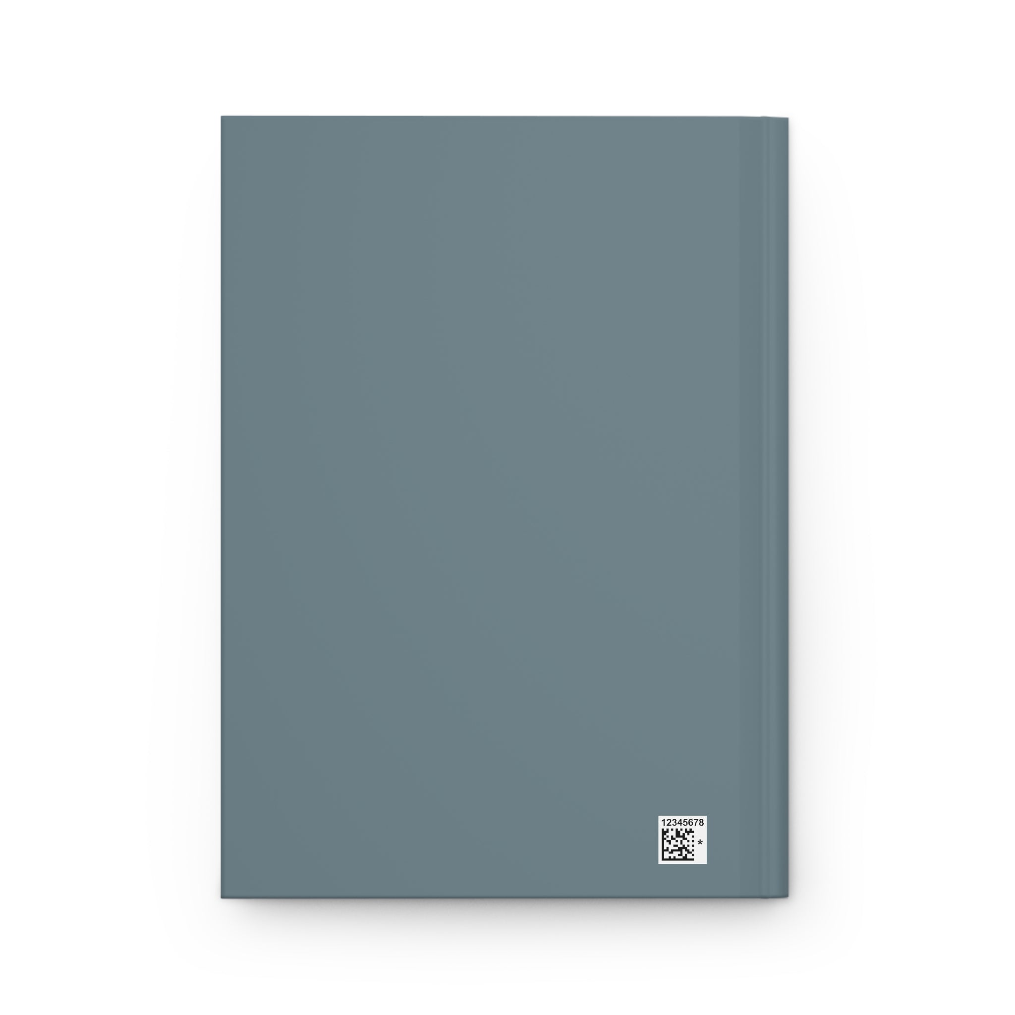 Plain blue notebook with a QR code on a white background