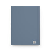 Blue notebook with a QR code on a white background