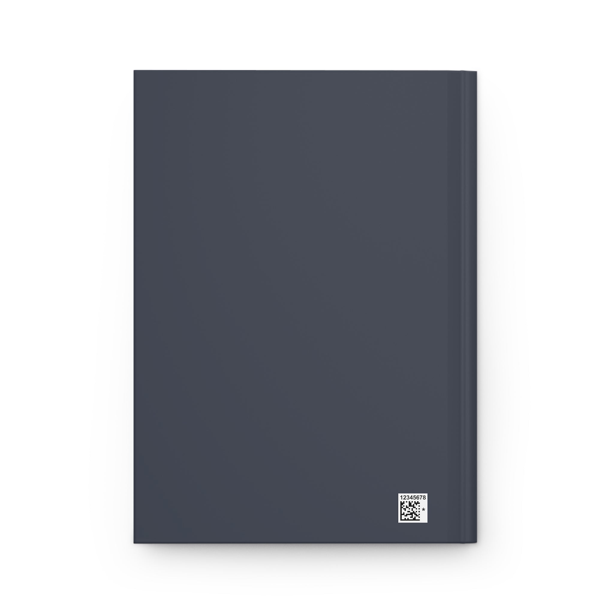 Dark blue notebook with a QR code on a white background