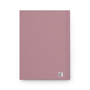 Mauve-colored notebook with a QR code on a white background