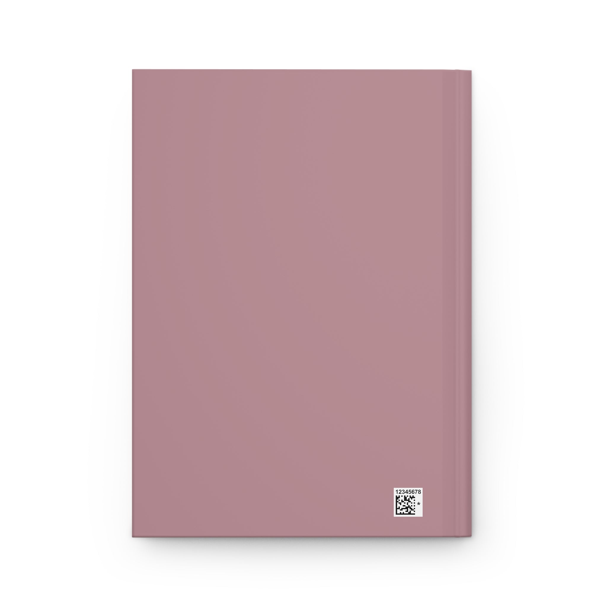 Mauve-colored notebook with a QR code on a white background