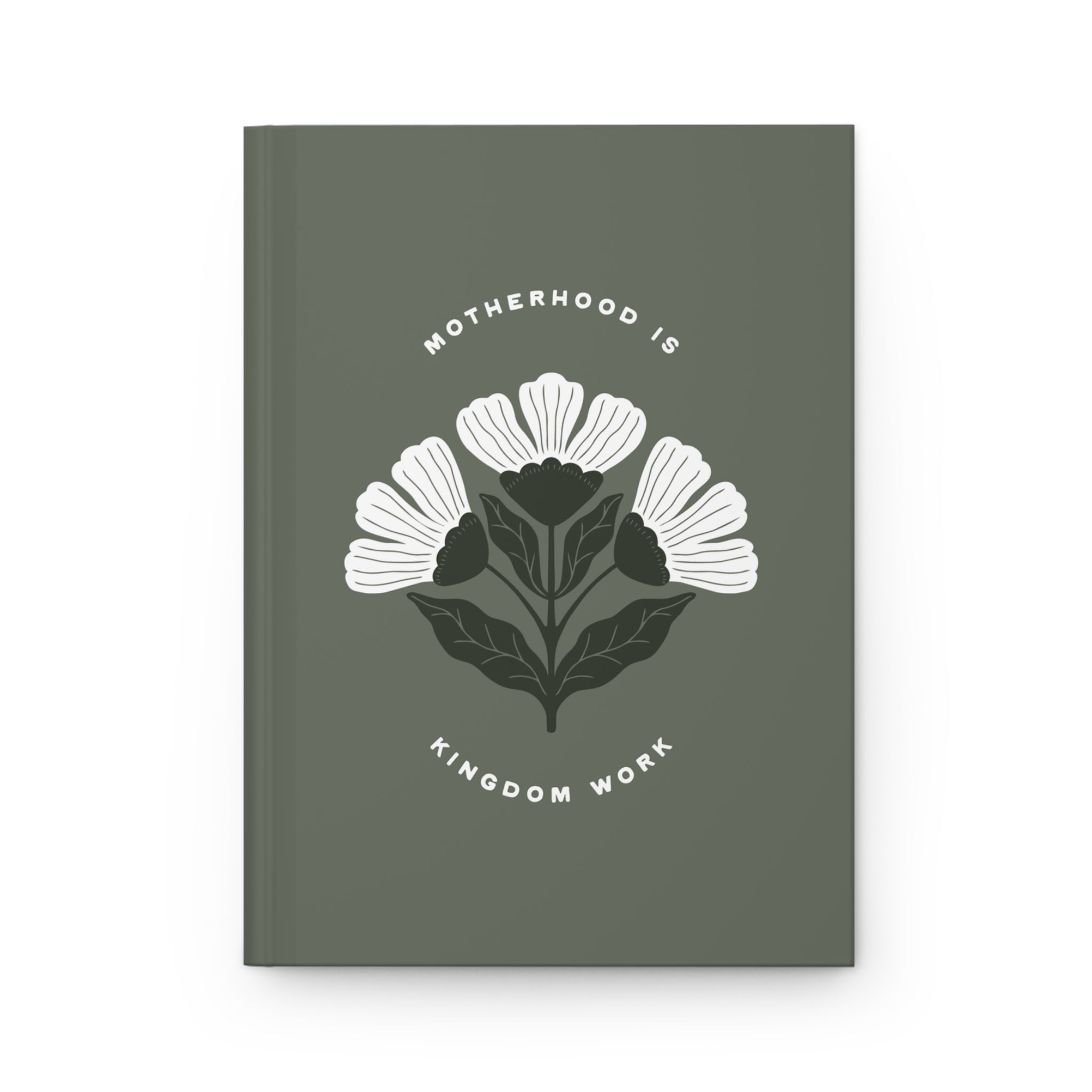 Book with floral design and text on a white background