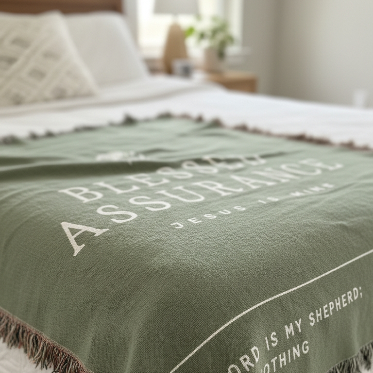 Blessed Assurance Woven Blanket – Christian Hymn Throw