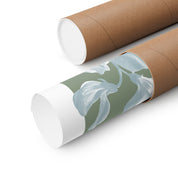 Roll of paper with floral design on a white background