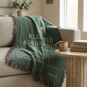 Blessed Assurance Woven Blanket – Christian Hymn Throw