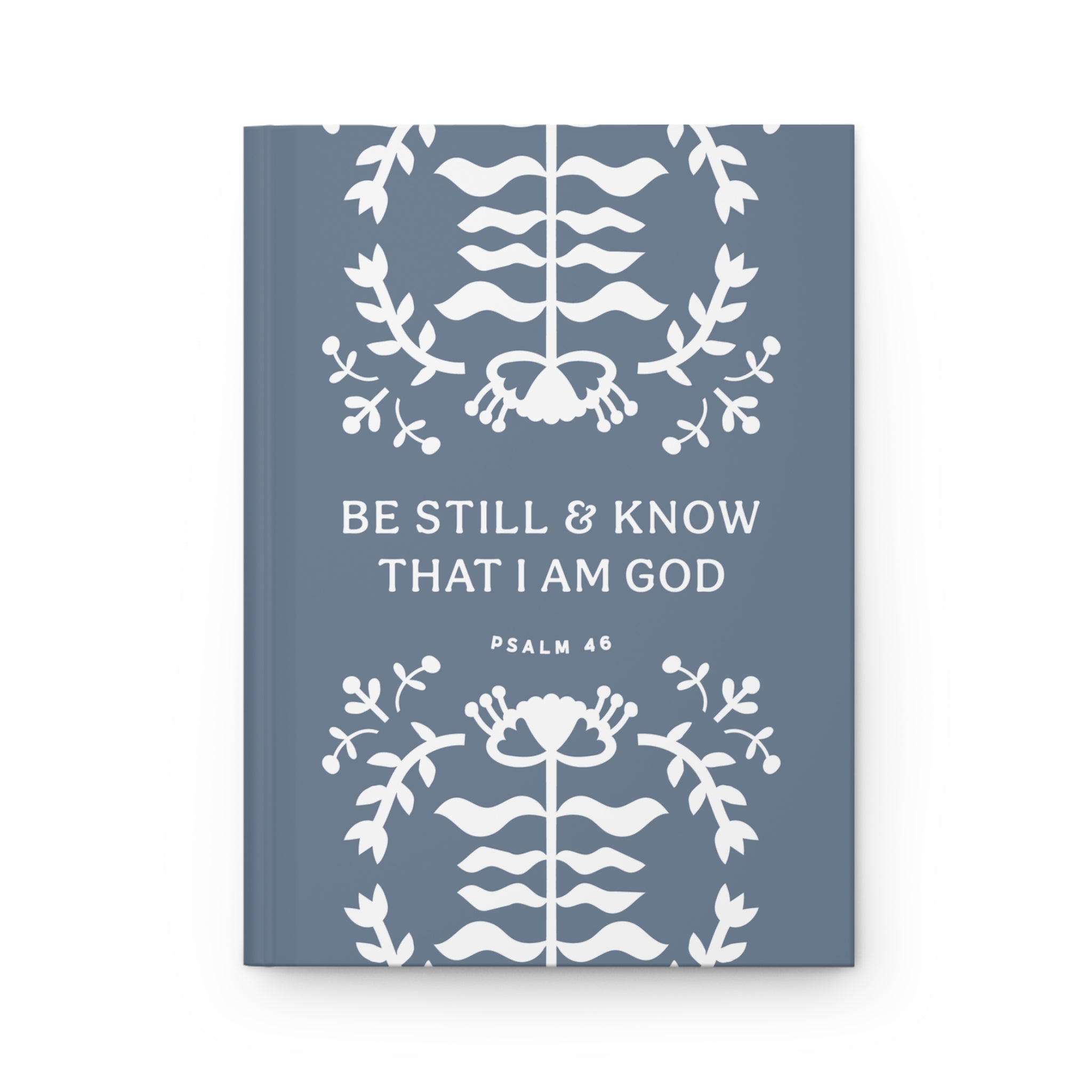Decorative book cover with white text and patterns on a blue background