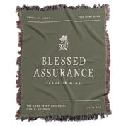 Blessed Assurance Woven Blanket – Christian Hymn Throw