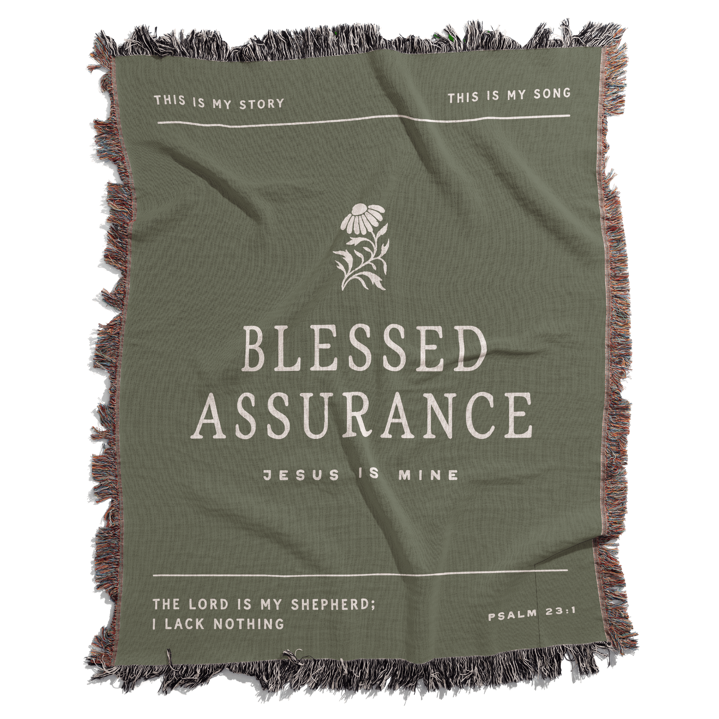 Blessed Assurance Woven Blanket – Christian Hymn Throw