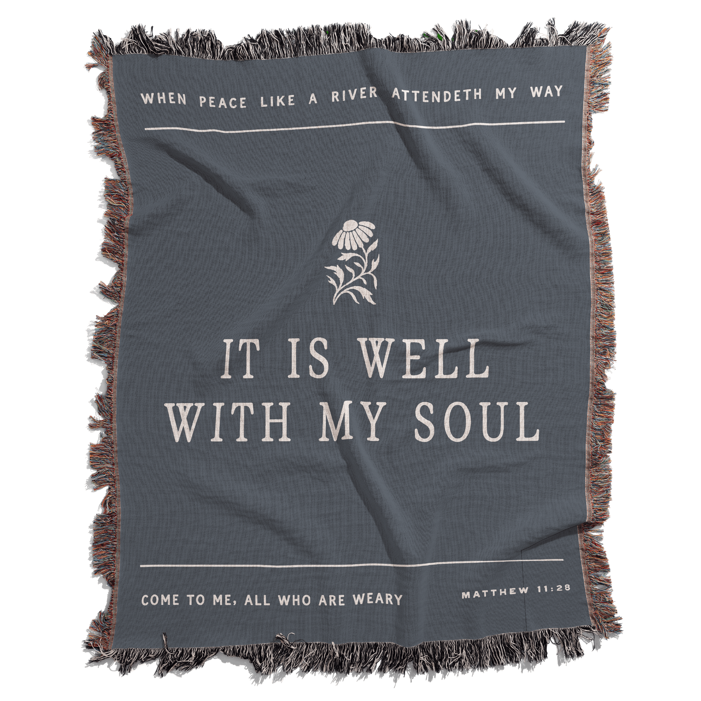 It Is Well With My Soul Woven Blanket – Christian Hymn Throw
