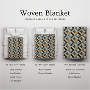 Christian woven blanket with quilt-inspired pattern and subtle crosses, designed in soothing tones for faith-filled comfort, home decor, or thoughtful gifting.