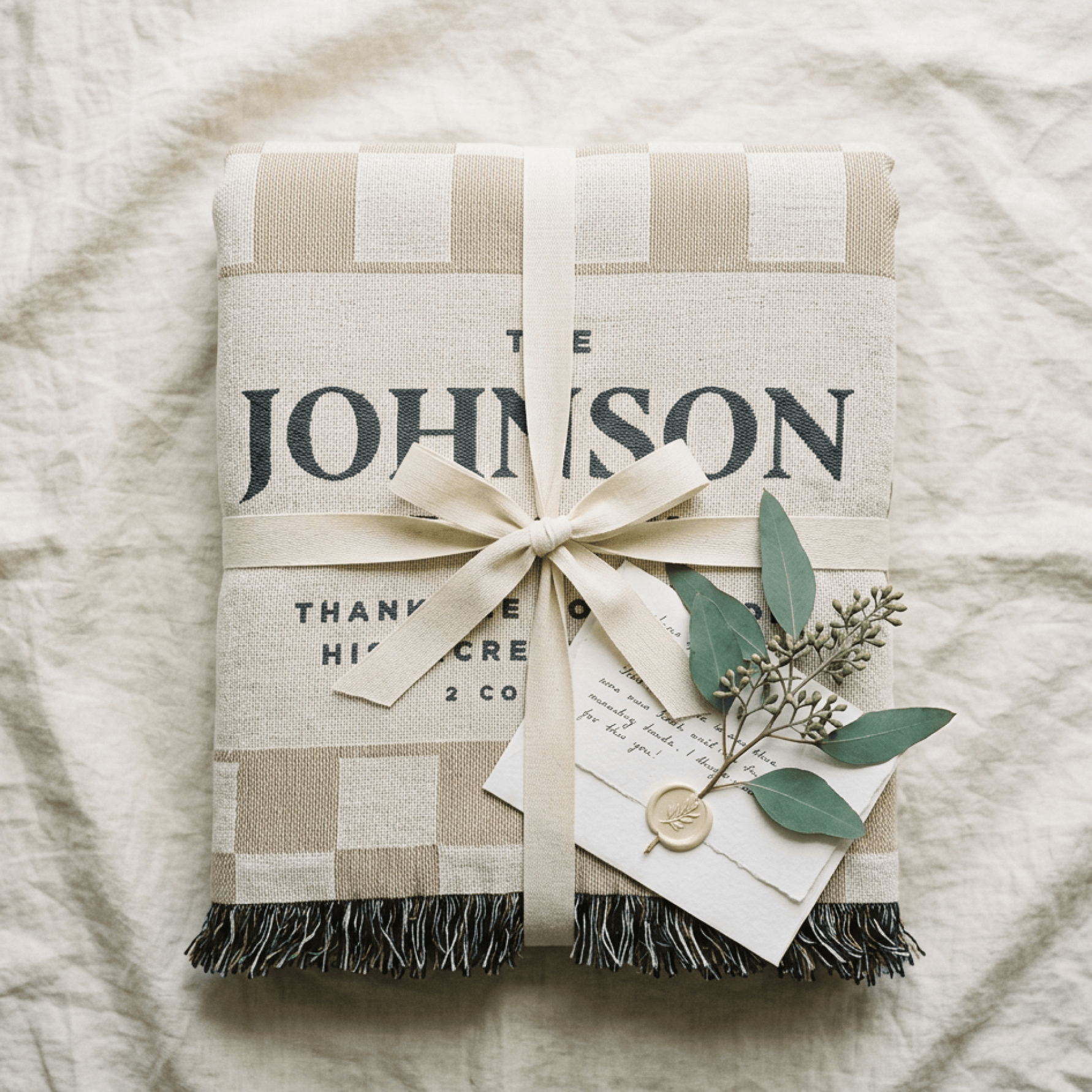 Personalized Family Blessing Blanket – “Thanks Be to God” Custom Christian Throw