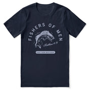 Christian t-shirt with the phrase “Fishers of Men,” inspired by Matthew 4:19—bold faith-based apparel for sharing the gospel and living on mission.