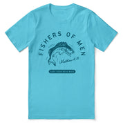 Christian t-shirt with the phrase “Fishers of Men,” inspired by Matthew 4:19—bold faith-based apparel for sharing the gospel and living on mission.