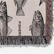 Christian throw blanket with "Fishers of Men" message, featuring nautical-inspired design, perfect for faith-filled homes, kids’ rooms, or Christian gifting.
