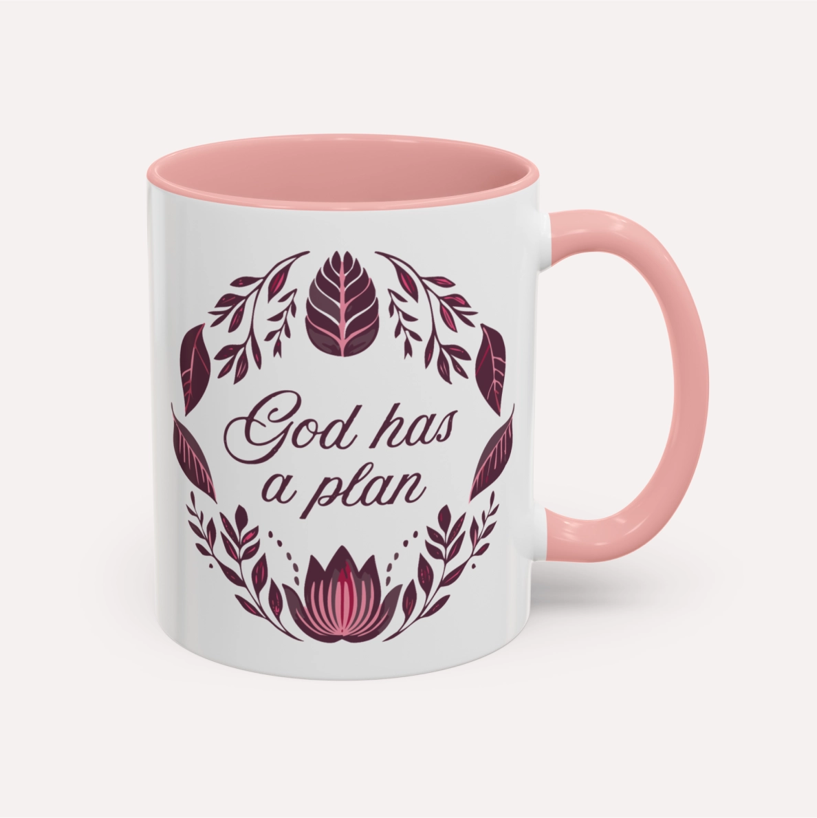 Christian coffee mug with “God Has a Plan” message, inspired by Jeremiah 29:11—offering daily encouragement and hope, perfect for faith-filled gifts and quiet moments.