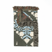 In Quietness and Trust scripture blanket flat lay showing complete botanical pattern
