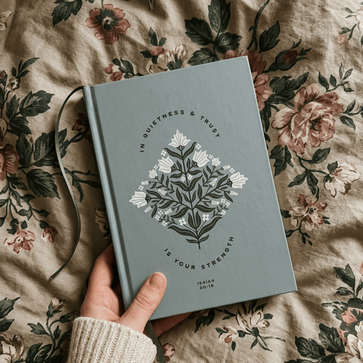 In Quietness & Trust Hardcover Journal – Isaiah 30:15 Christian Notebook