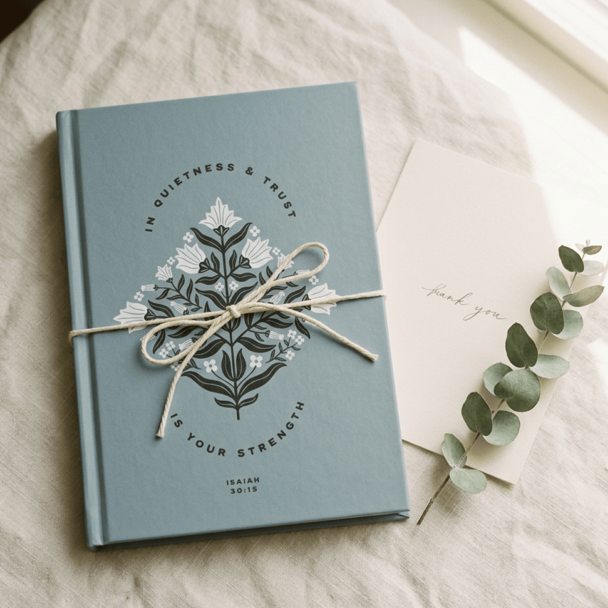 In Quietness & Trust Hardcover Journal – Isaiah 30:15 Christian Notebook