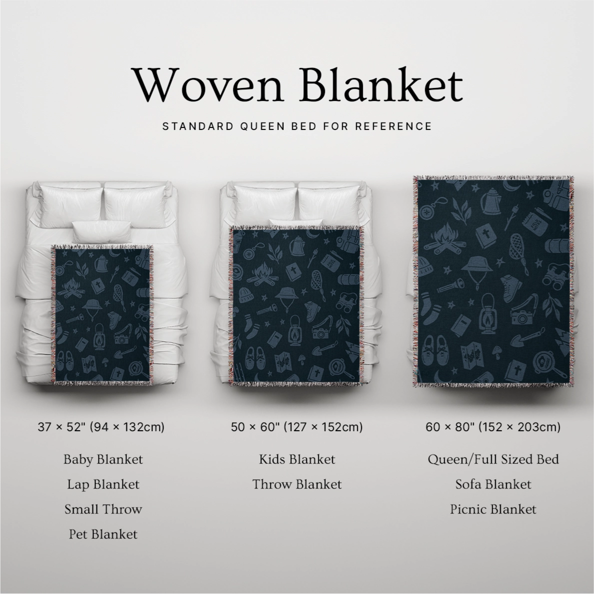 Christian kids’ blanket with "Little Explorer" theme in midnight tones, featuring stars, mountains, and a Bible—perfect for faith-filled adventures and cozy nights.