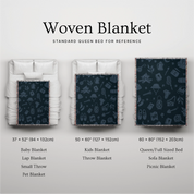 Christian kids’ blanket with "Little Explorer" theme in midnight tones, featuring stars, mountains, and a Bible—perfect for faith-filled adventures and cozy nights.