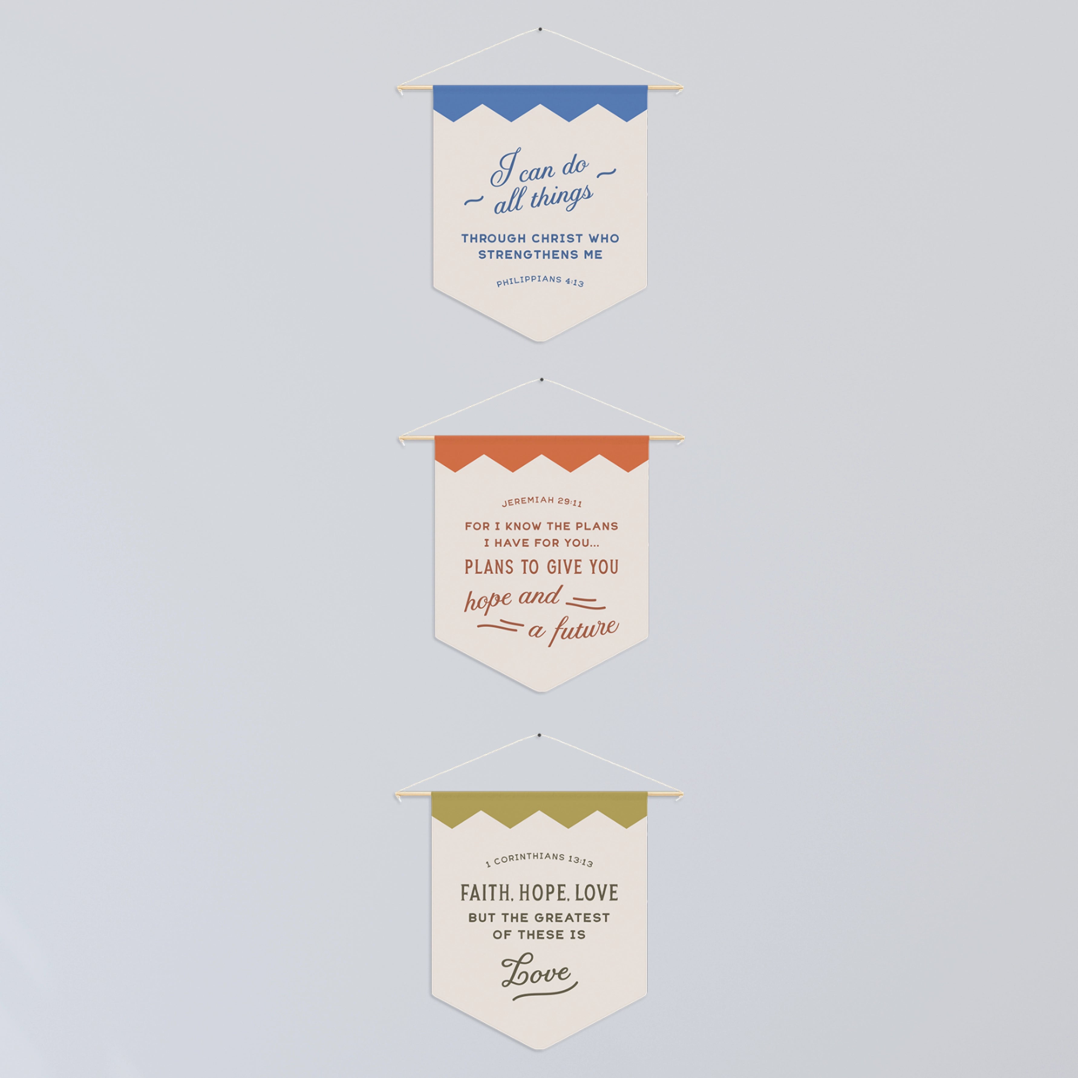 Christian wall pennant with “Hope and Future” message, inspired by Jeremiah 29:11—perfect for inspiring faith, purpose, and encouragement in any space.