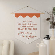 Christian wall pennant with “Hope and Future” message, inspired by Jeremiah 29:11—perfect for inspiring faith, purpose, and encouragement in any space.