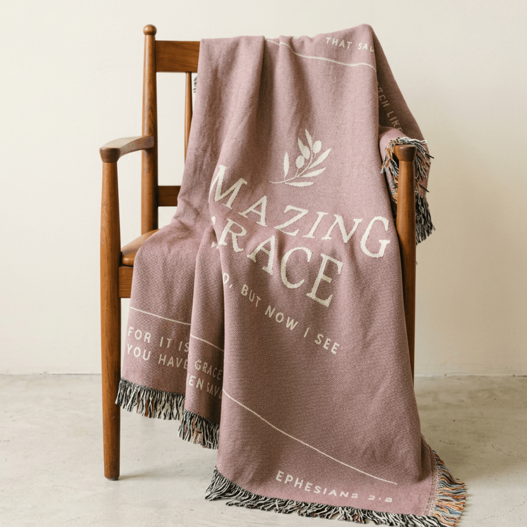 Amazing Grace Woven Blanket — Christian Hymn Throw