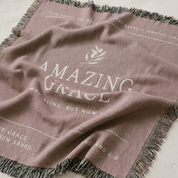 Amazing Grace Woven Blanket — Christian Hymn Throw