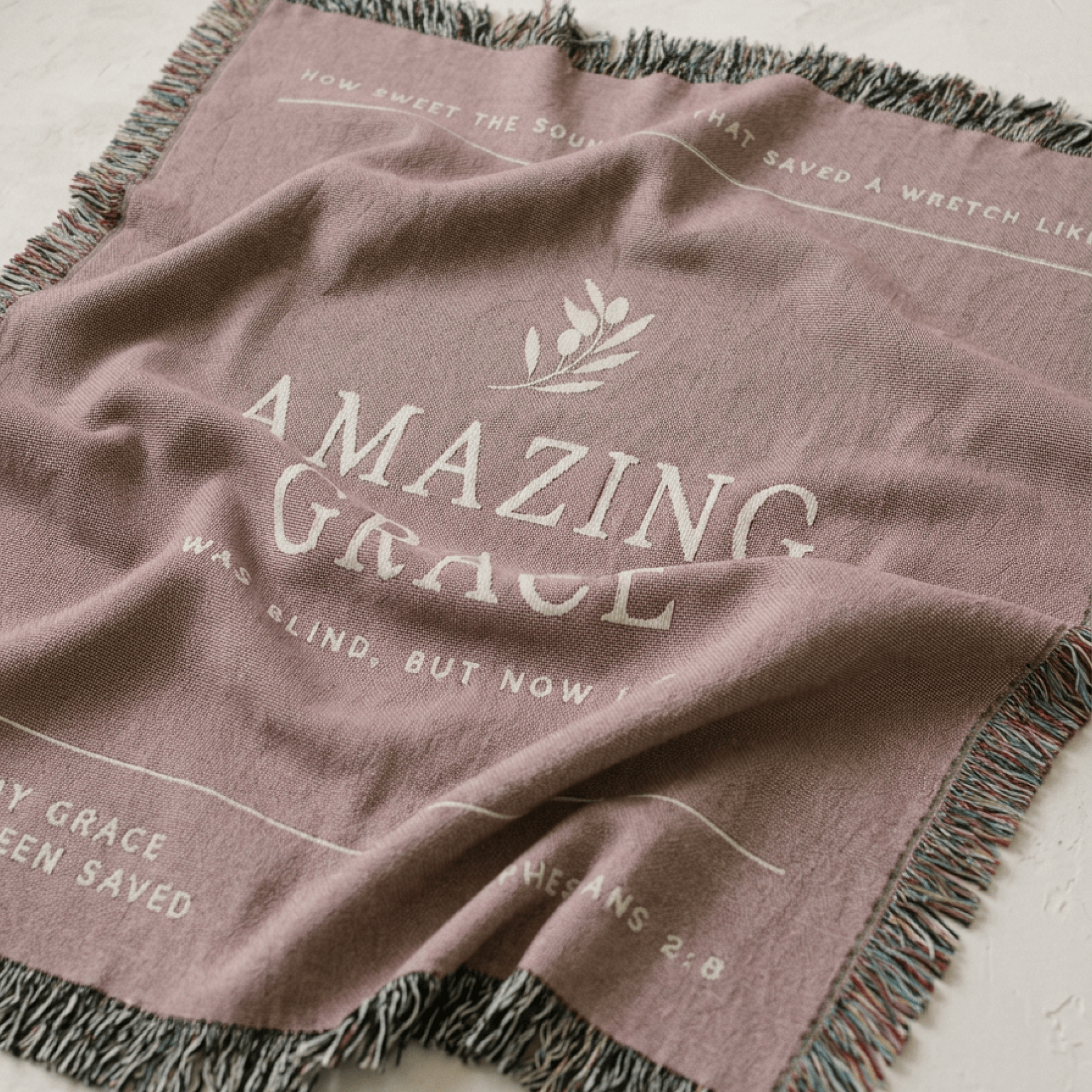 Amazing Grace Woven Blanket — Christian Hymn Throw