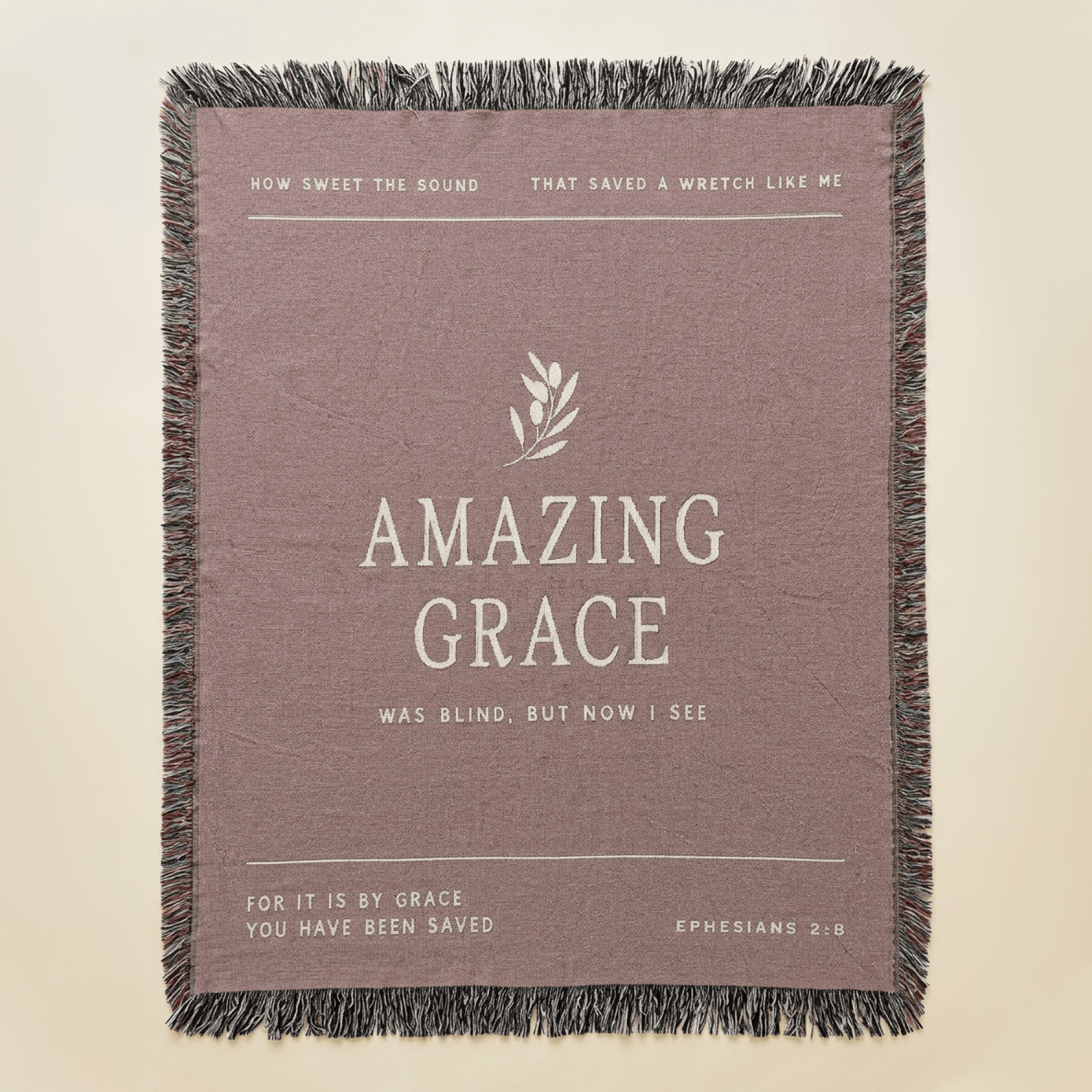 Amazing Grace Woven Blanket — Christian Hymn Throw