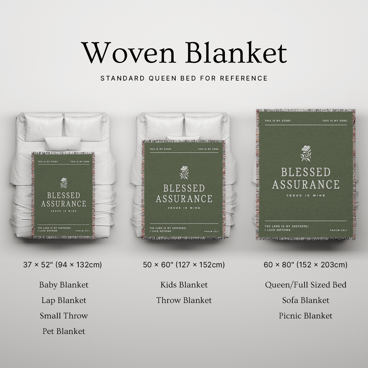 Blessed Assurance Woven Blanket – Christian Hymn Throw