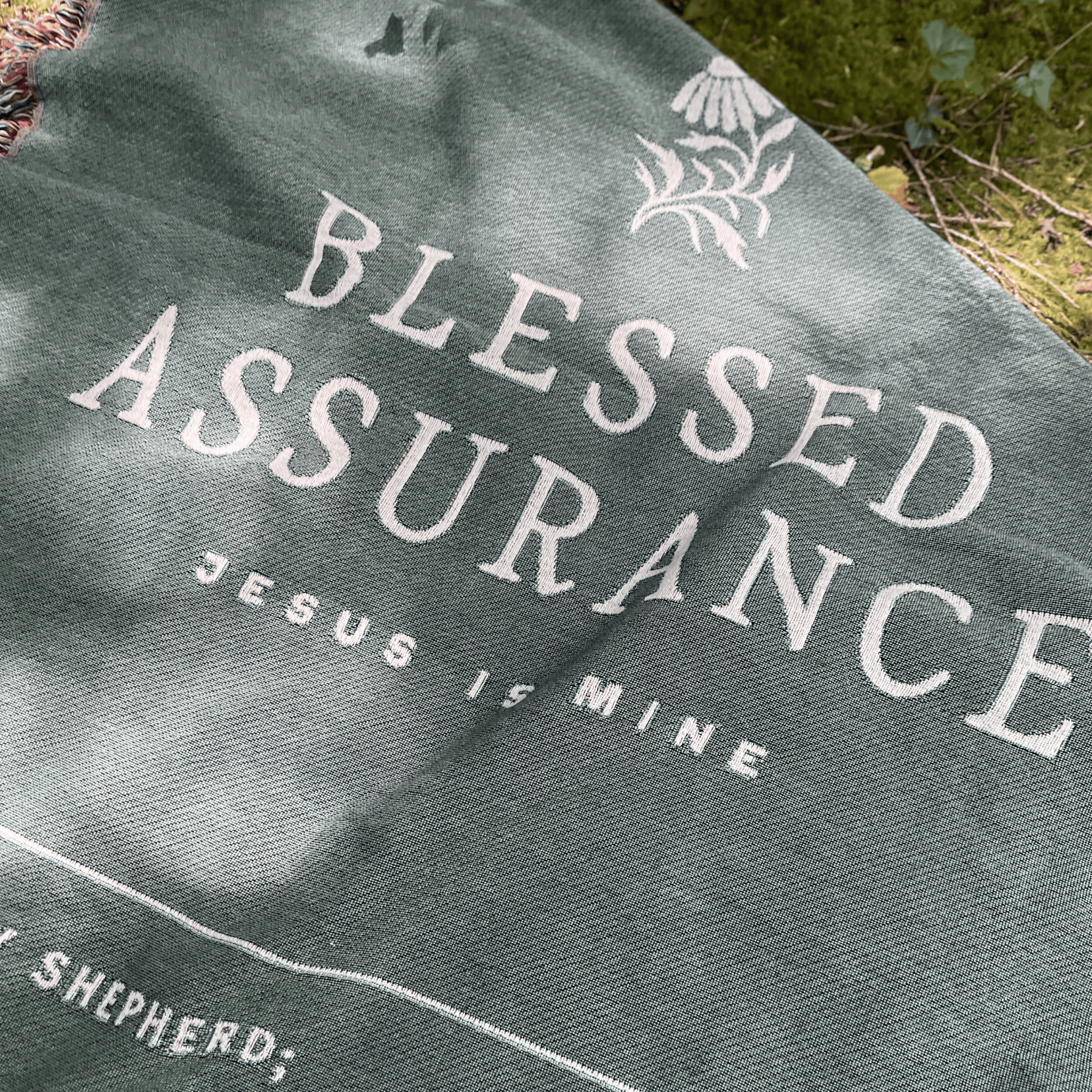 Blessed Assurance Woven Blanket – Christian Hymn Throw