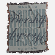 Studio photography of Made to Worship blanket. 
