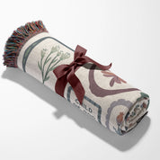 Personalized woven blanket with colorful fringed edges, designed as a gallery wall-style Christian home decor piece made from 100% cotton for lasting quality.