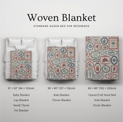 Personalized woven blanket with colorful fringed edges, designed as a gallery wall-style Christian home decor piece made from 100% cotton for lasting quality.