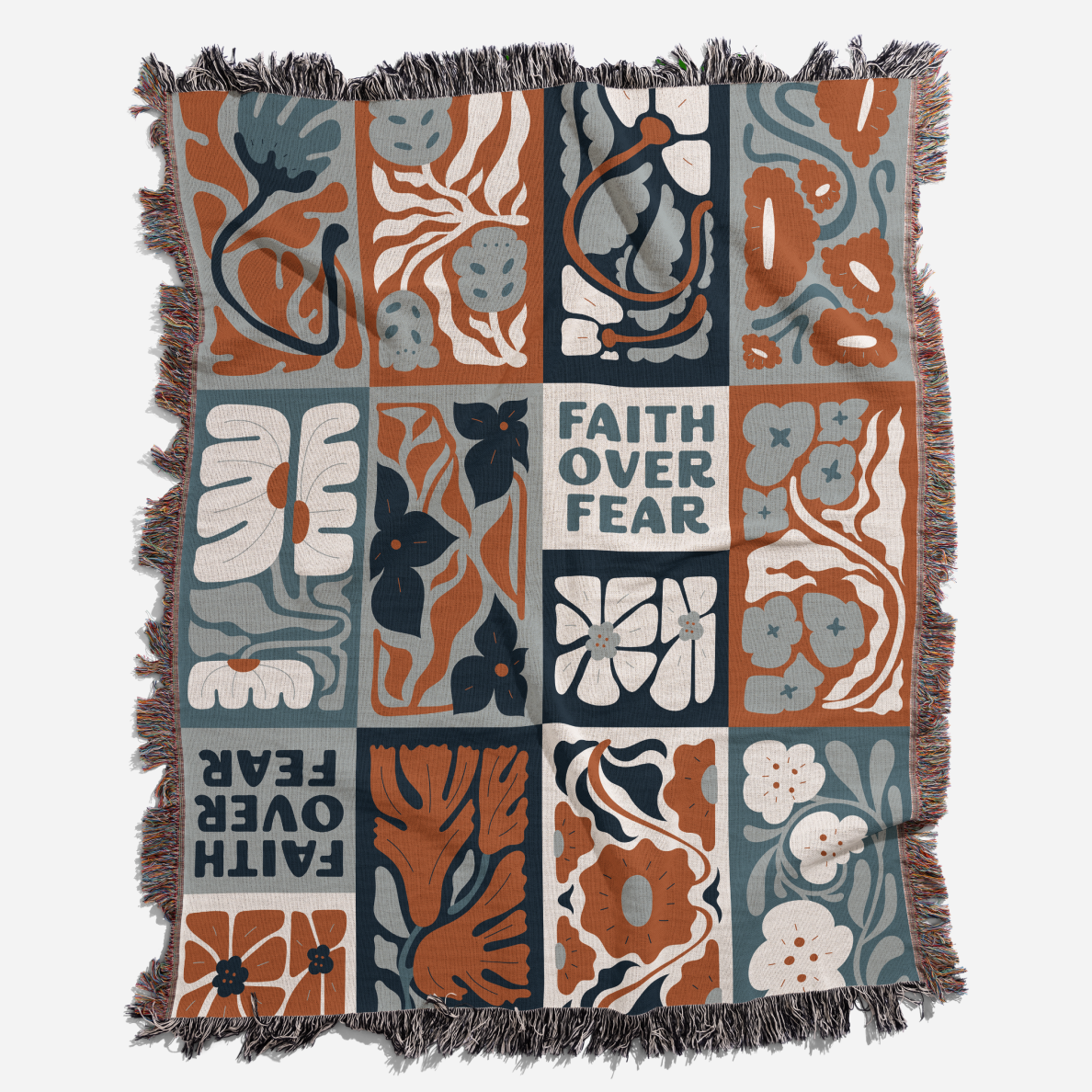 Faith Over Fear Woven Blanket