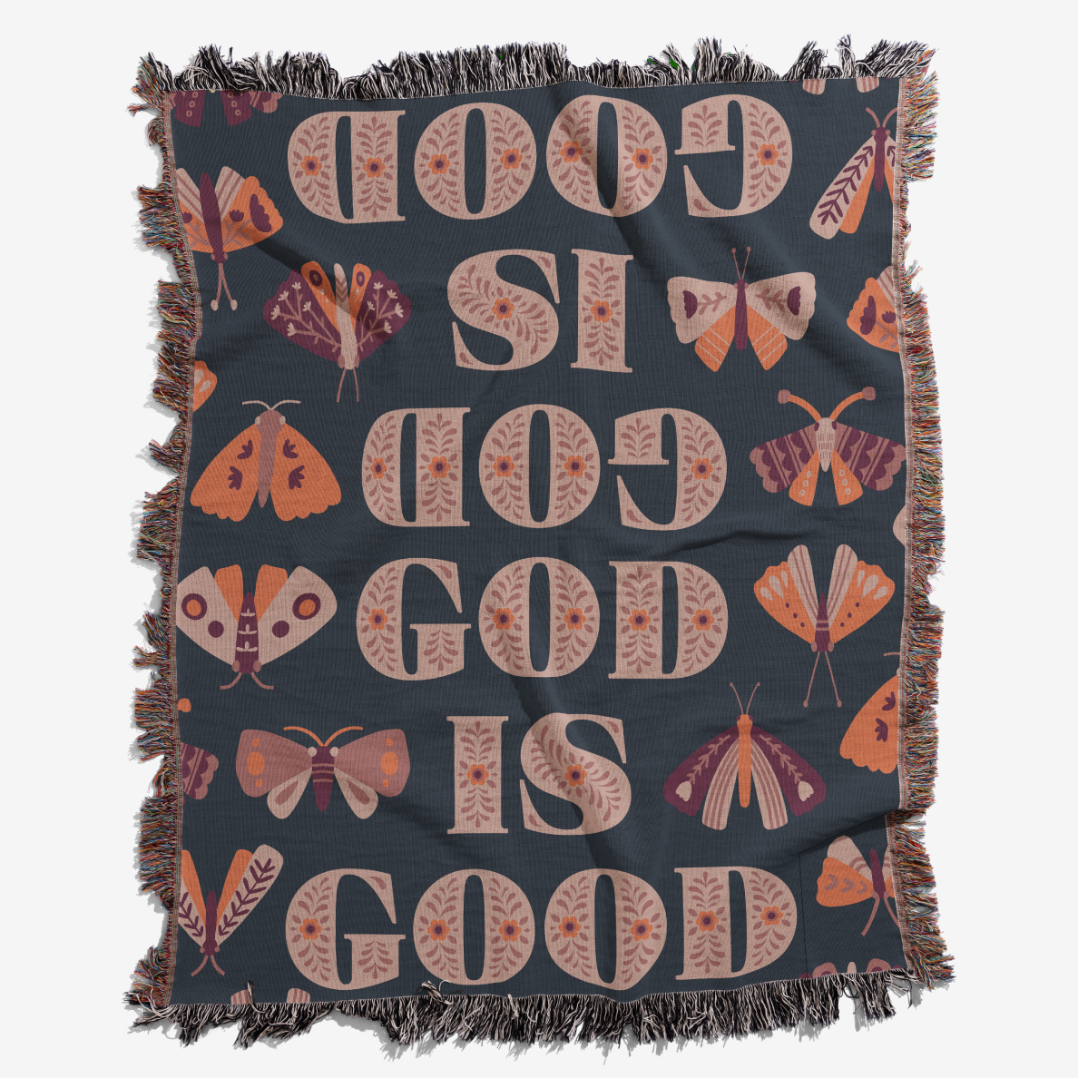 God Is Good Blanket image taken in Studio.